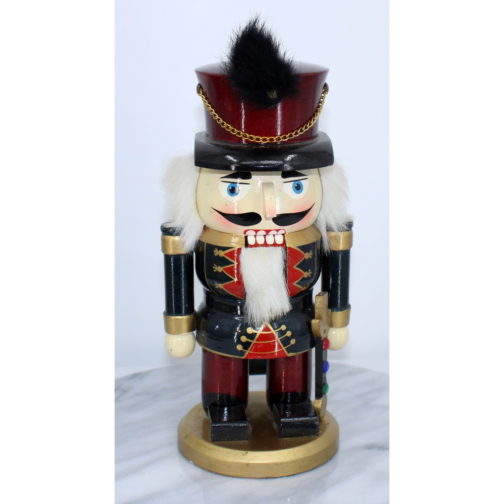 Vintage Nutcracker Soldier Christmas Decor Red Black Gold Uniform
